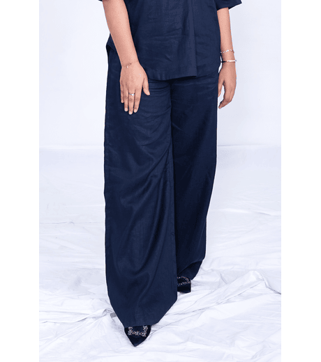 blue wide leg flared trouser (2) (1)