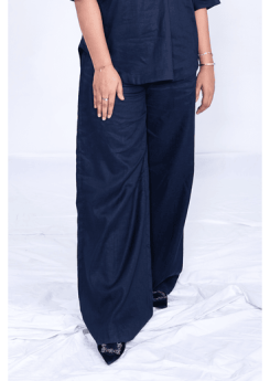 blue wide leg flared trouser (2) (1)